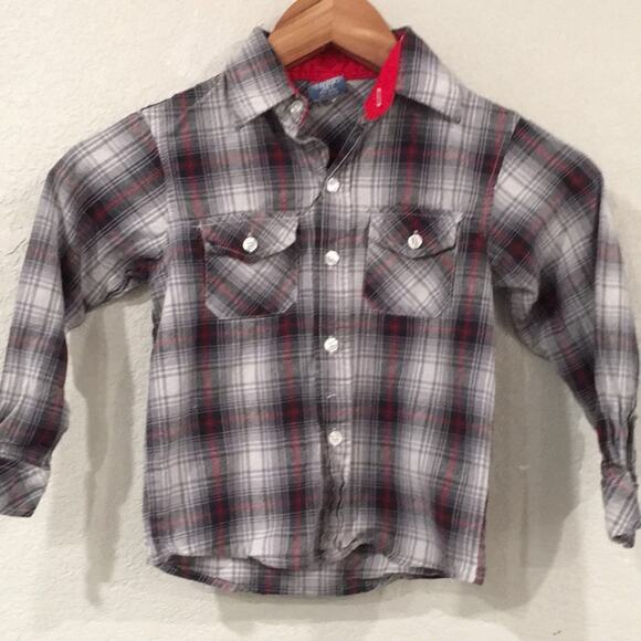 Quad Seven Boys 5‎ Plaid Woven Button Shirt Long Sleeve 100% Cotton - Picture 1 of 10